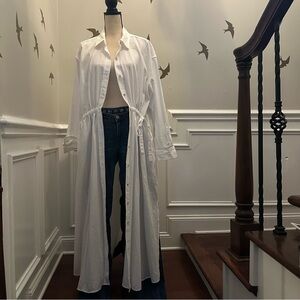 Universal Thread White Shirt Dress Button Down Duster Coverup